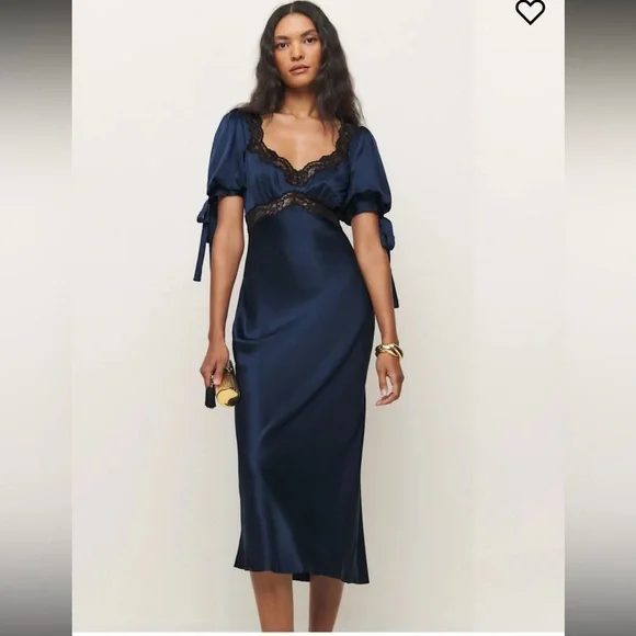 Reformation x Kacey Musgraves Stella Silk Dress Size 2 - Picture 3 of 6